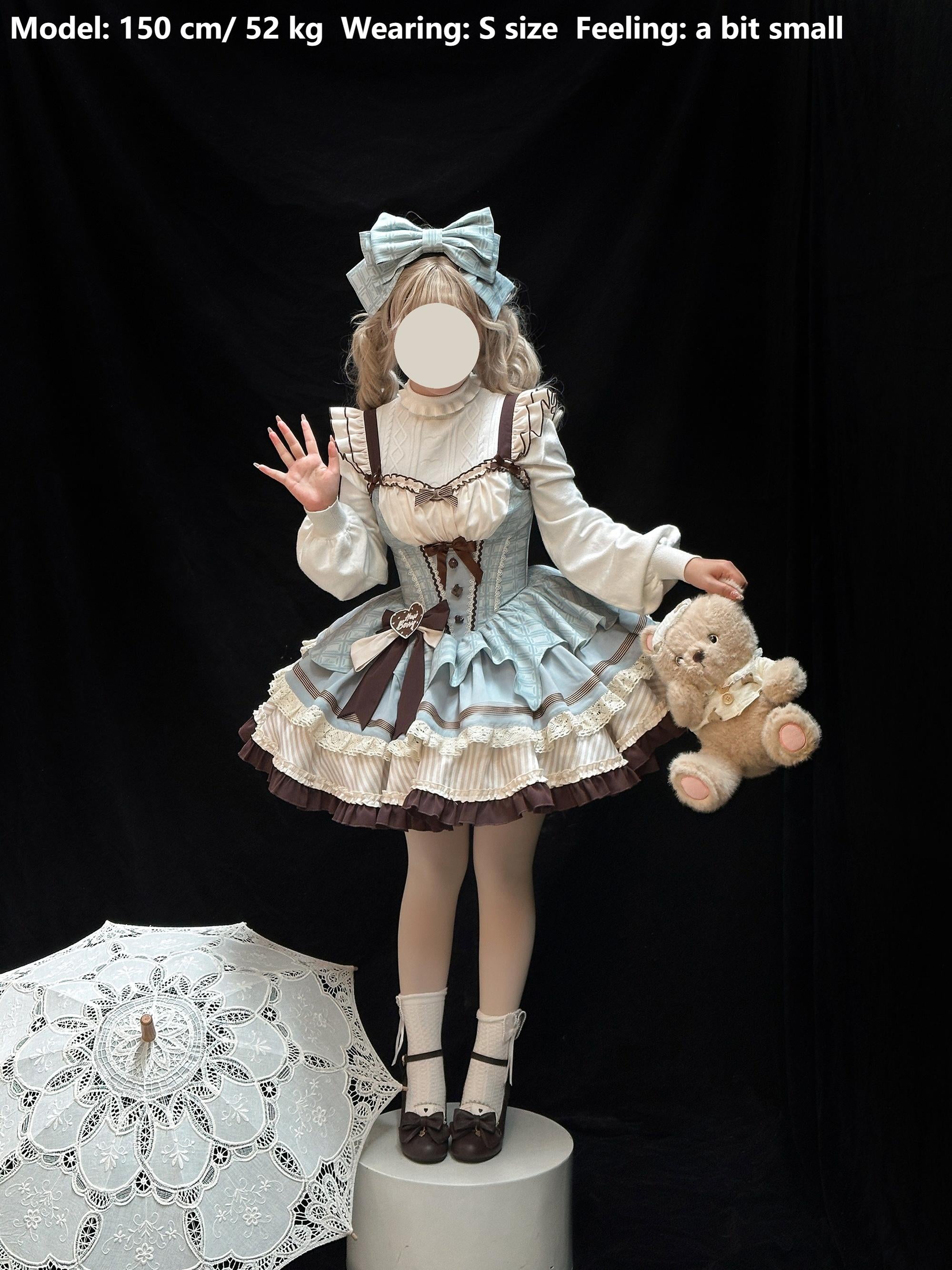 Thin Choco - Sweet Lolita Petite JSK Puffy Mini Dress KC - image 19