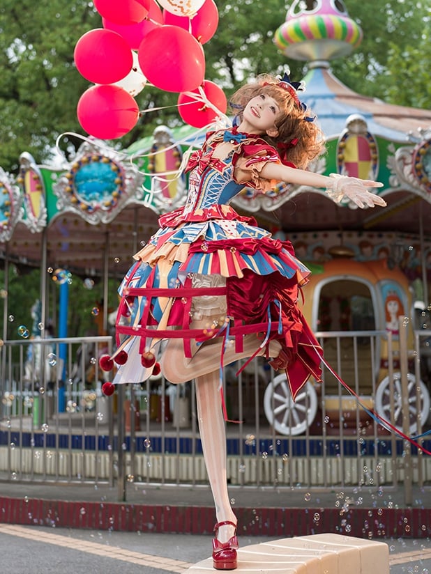 Bunny Circus Embroidery - Sweet Lolita JSK Dress and Detachable Puff Sleeves - image 6