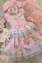 Pink Candy Party Sweet Lolita Short-Sleeve Dress - image 4