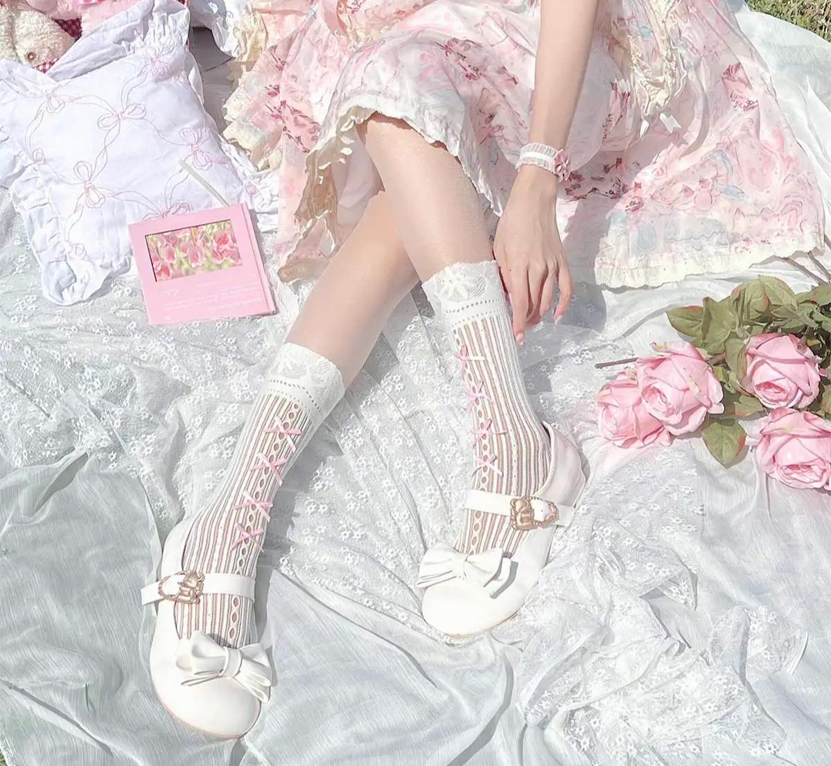 Hug Bear - Sweet Lolita Heel Shoes Bear Metal Buckle Bow Shoes - image 9