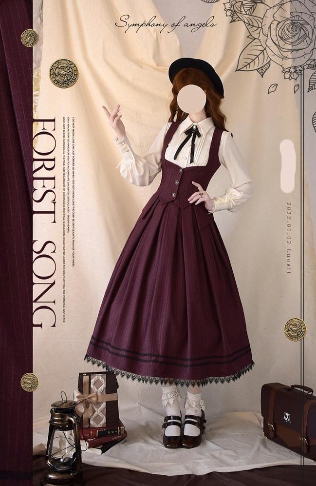 Griffin's Promise - Classic Lolita Skirt Striped Plaid Elegant SK - image 5