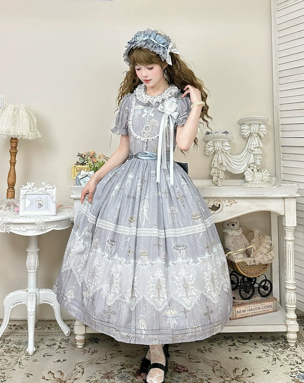 Moonlit Sea Realm - Classic Lolita OP, JSK and Accessories Collection - image 5