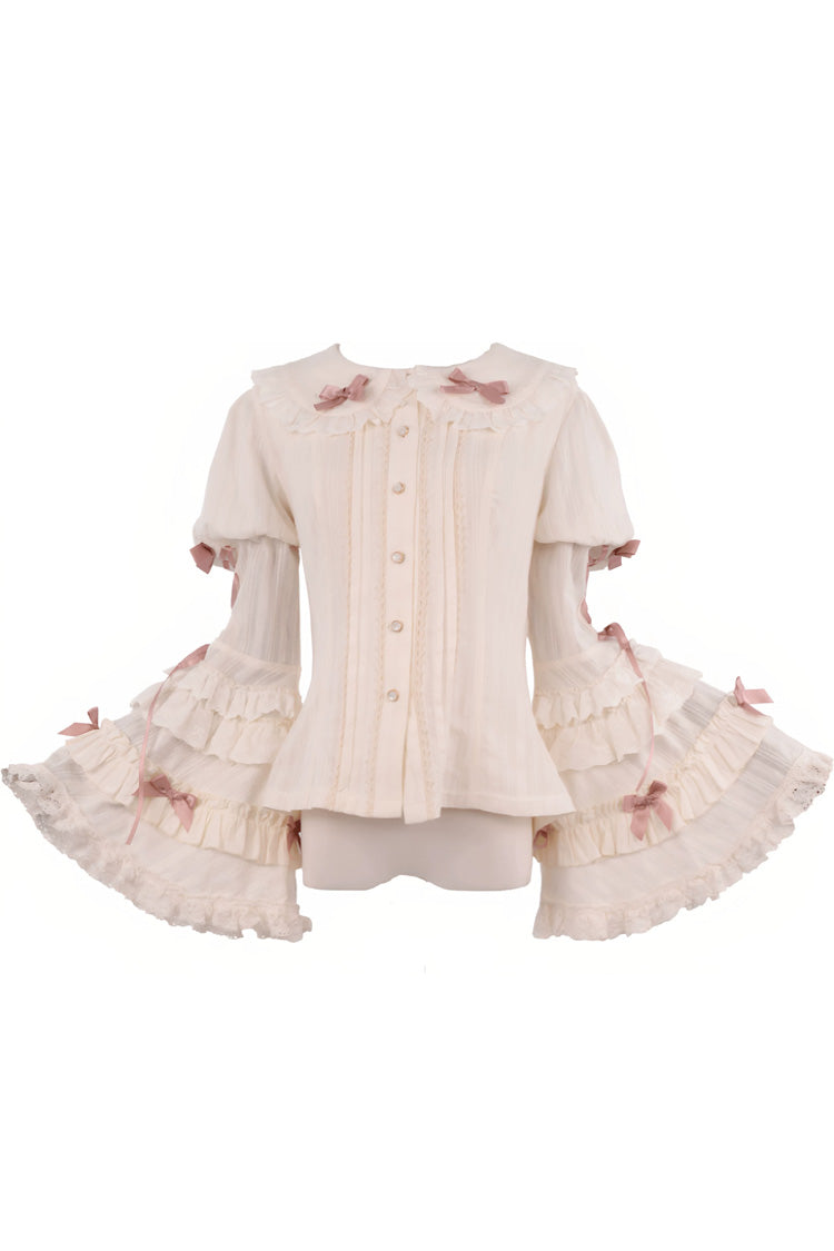 Antique Teddy Bear - Sleeveless Printed Bow Lace Sweet Elegant Lolita JSK Dress - image 12