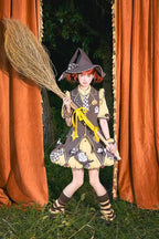 Witch and Paradise - Short Sleeves Ruffle Bowknot Sweet Japanese Halloween Lolita Dress Vest Set - image 4