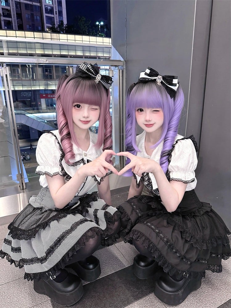 Black and White Jirai Kei Sailor Collar Blouse with Lace Detail - image 8