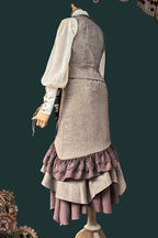 The Traveler - Sleeveless Ruffled Irregular Asymmetric Punk Lolita Skirt Set - image 2