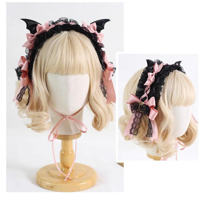 Halloween Gothic Lolita Hairband, Detachable Devil Wings - image 14