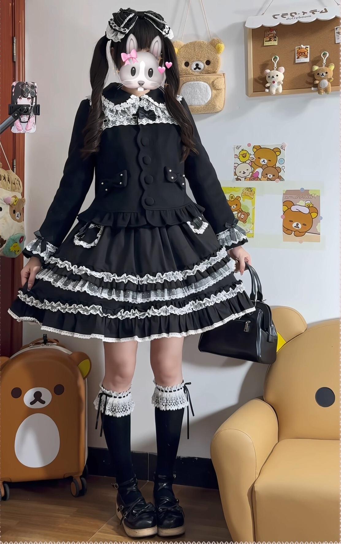 Little Dessert Chef - Old School Lolita JSK Dress, Cream-Like Ruffle and Accessories - image 11
