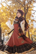 Autumn Chronicles - Sweet Lolita JSK Dress in Red & Green - image 11