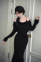 Secret Crush - Long Sleeves Gothic Lolita Fishtail Dress & Top Options - image 7