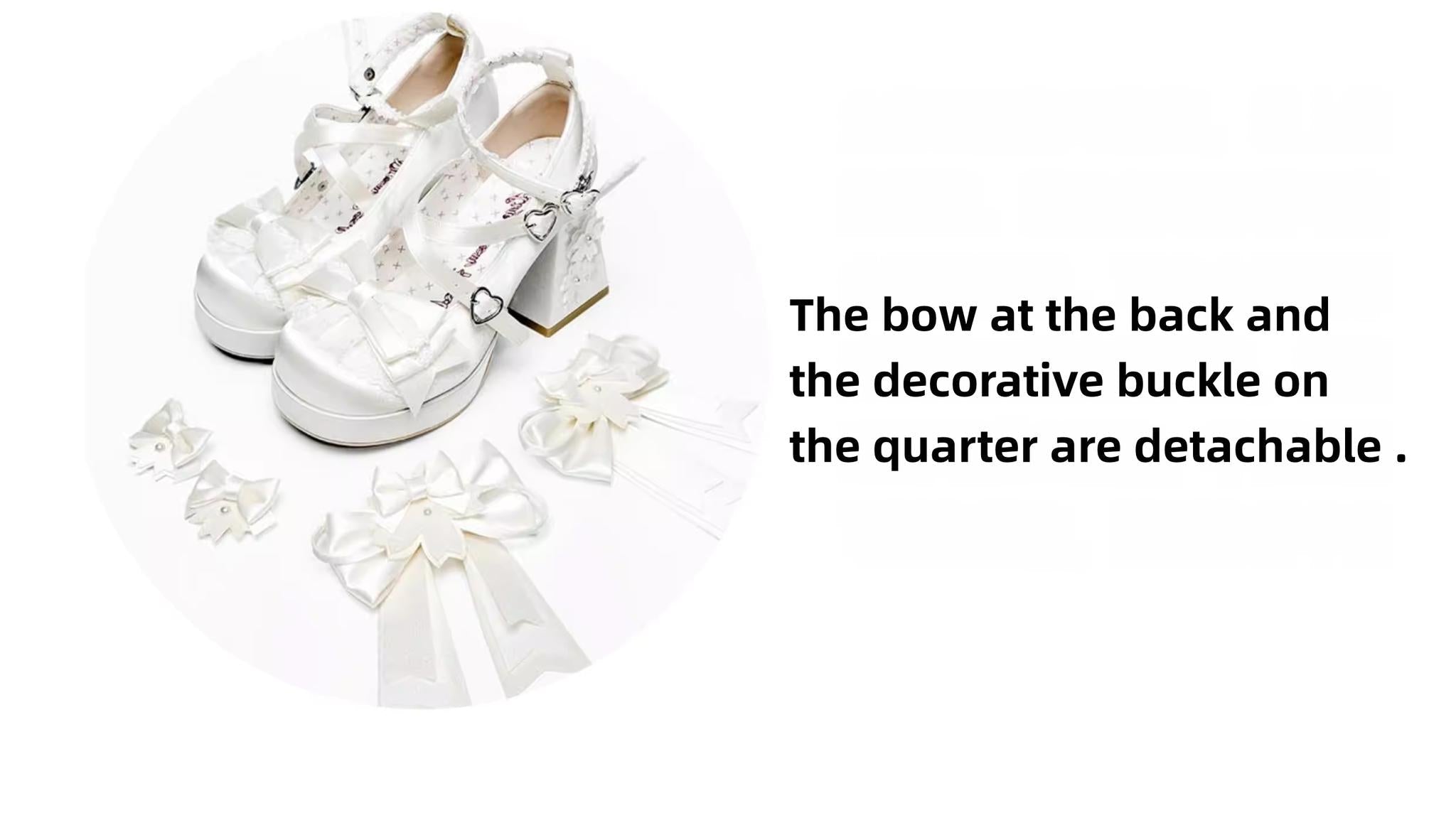 Sakura Oath - Sweet Lolita Chunky Heel, 3D Floral Decoration - image 9