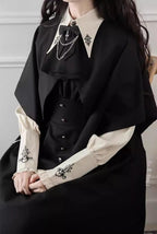 Night Raven Magic - Ouji Lolita Dress Set, Suspender Shorts & Cape - image 33