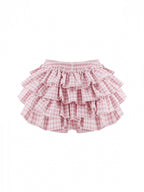 Pink Gingham Tiered Skirt with Shorts - serendipity - image 1