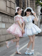 Pink Maid OP with Striped Lace Details - image 4