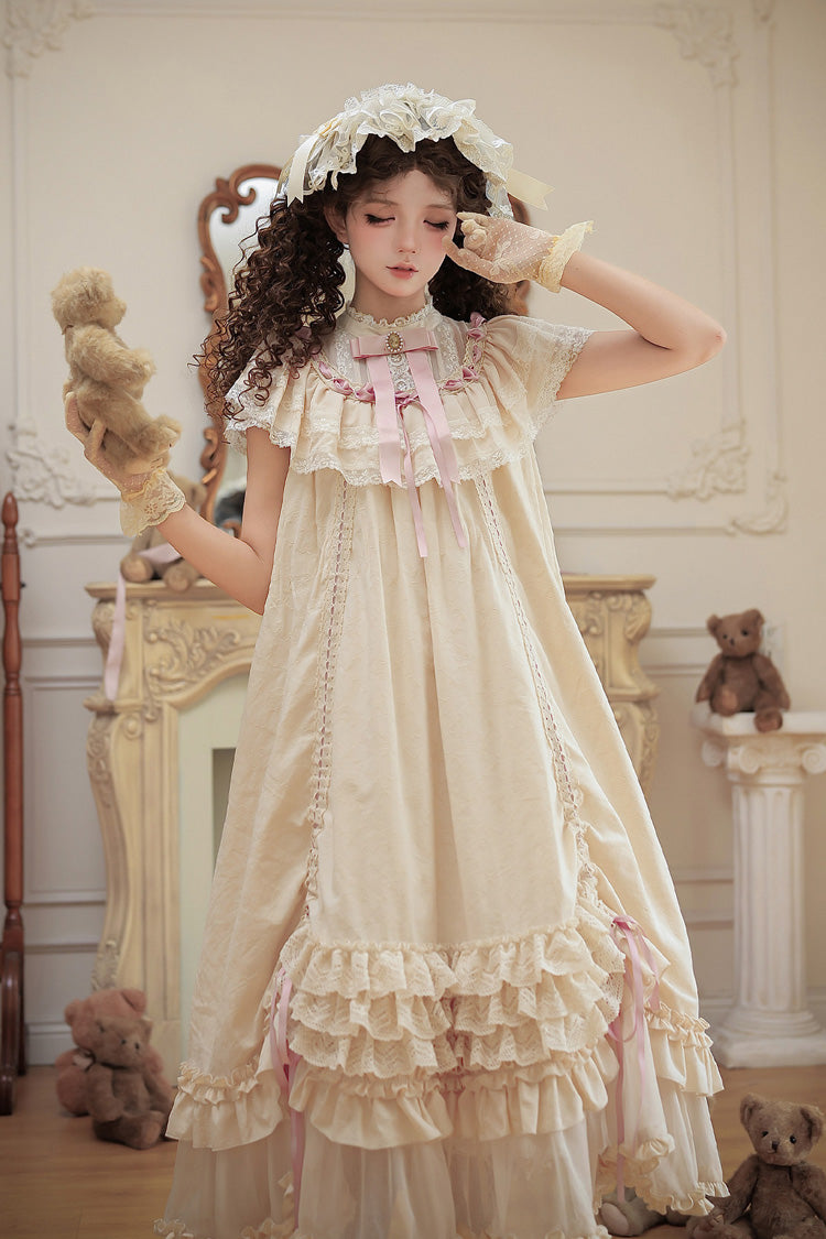 Lily's Dream - Apricot Sweet Lolita Dress, Short and Long Versions - image 22