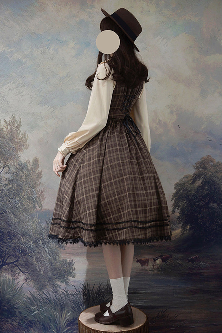 Poem of Greina - Classic Lolita JSK Dress in Brown - image 3