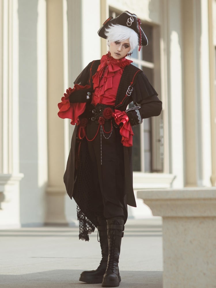 Black Ouji Fashion Lolita Pants with Separate Corset Belt - image 4