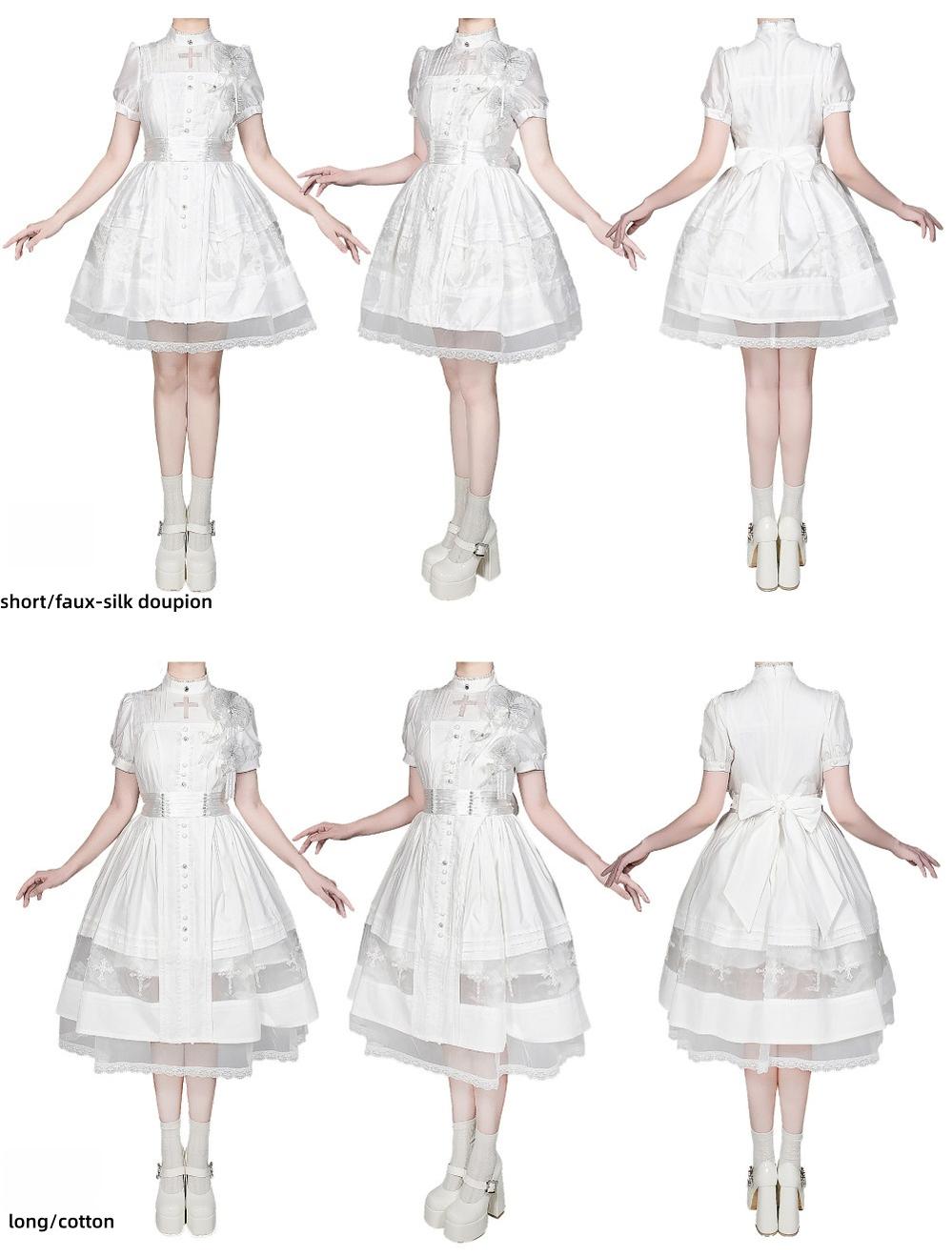 Ghost Orchid - Gothic Lolita OP Dress, Embroidered Cross - image 13