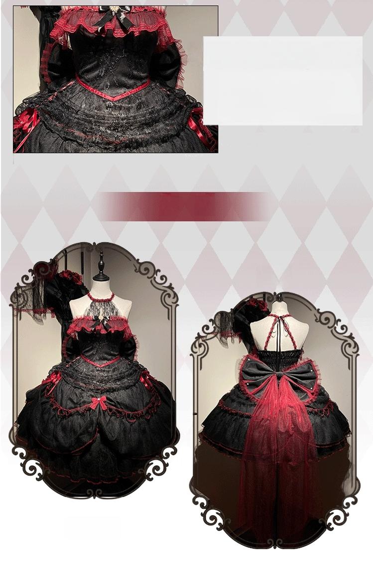 Cascading Poetry - Gothic Lolita JSK Dress, Lace & Tiered Hem - image 13