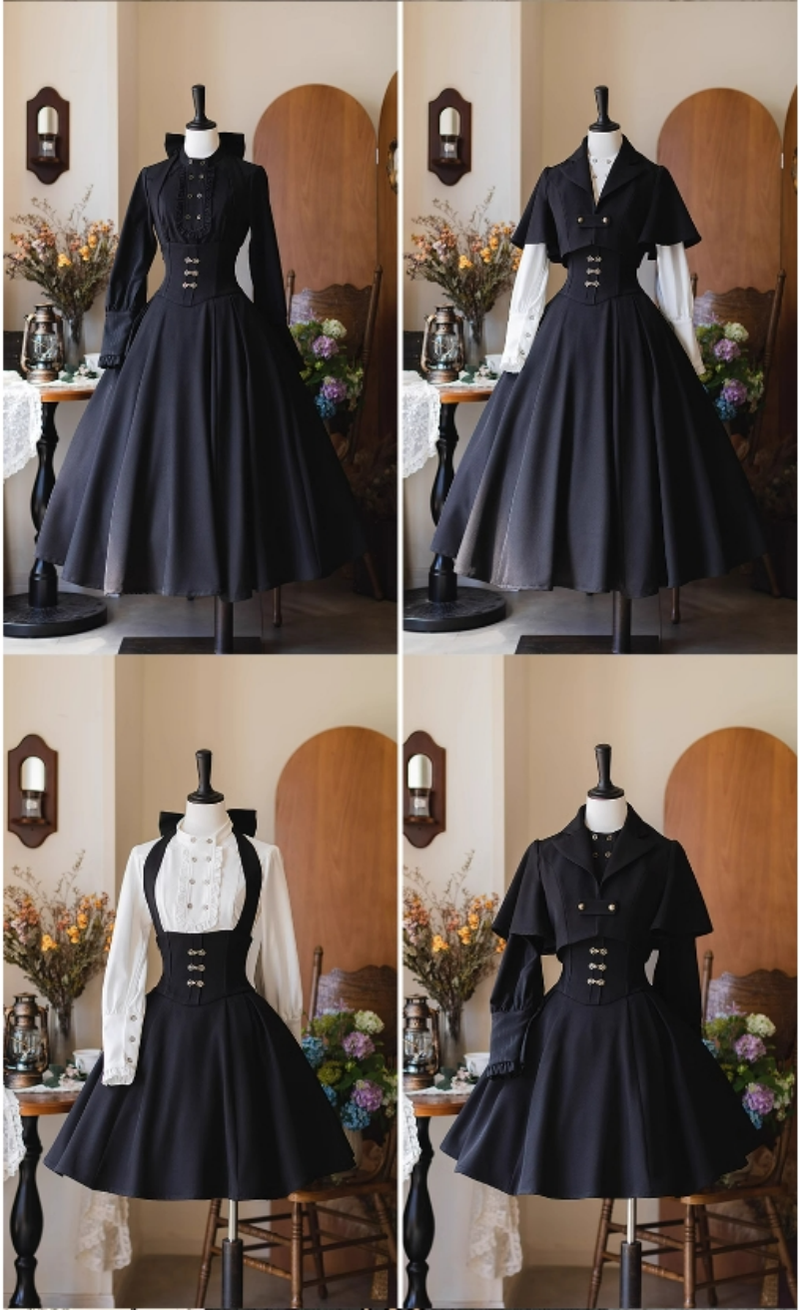 Vintage Lolita Fishbone Halter Skirt and Autumn Jacket - image 42