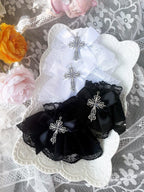 Gothic Lolita Cuffs with Cross Black and White Hand Sleeve - image 10