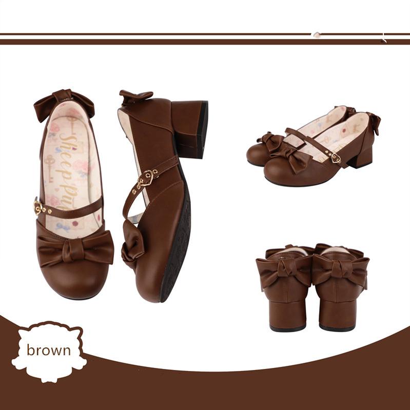 Elegant Lolita Bownot Retro High Heel Shoes - image 13