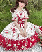 Sweet Lolita Shirt Strawberry Embroidery Ivory Blouse - image 21