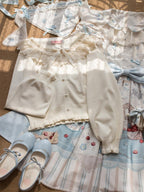 Graceful Dream - Retro Kawaii Lolita Sweater Cardigan, Ruffled Lace Neckline - image 11