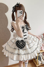 Beige Polka-Dot Sweet Princess Lolita JSK Dress - image 2