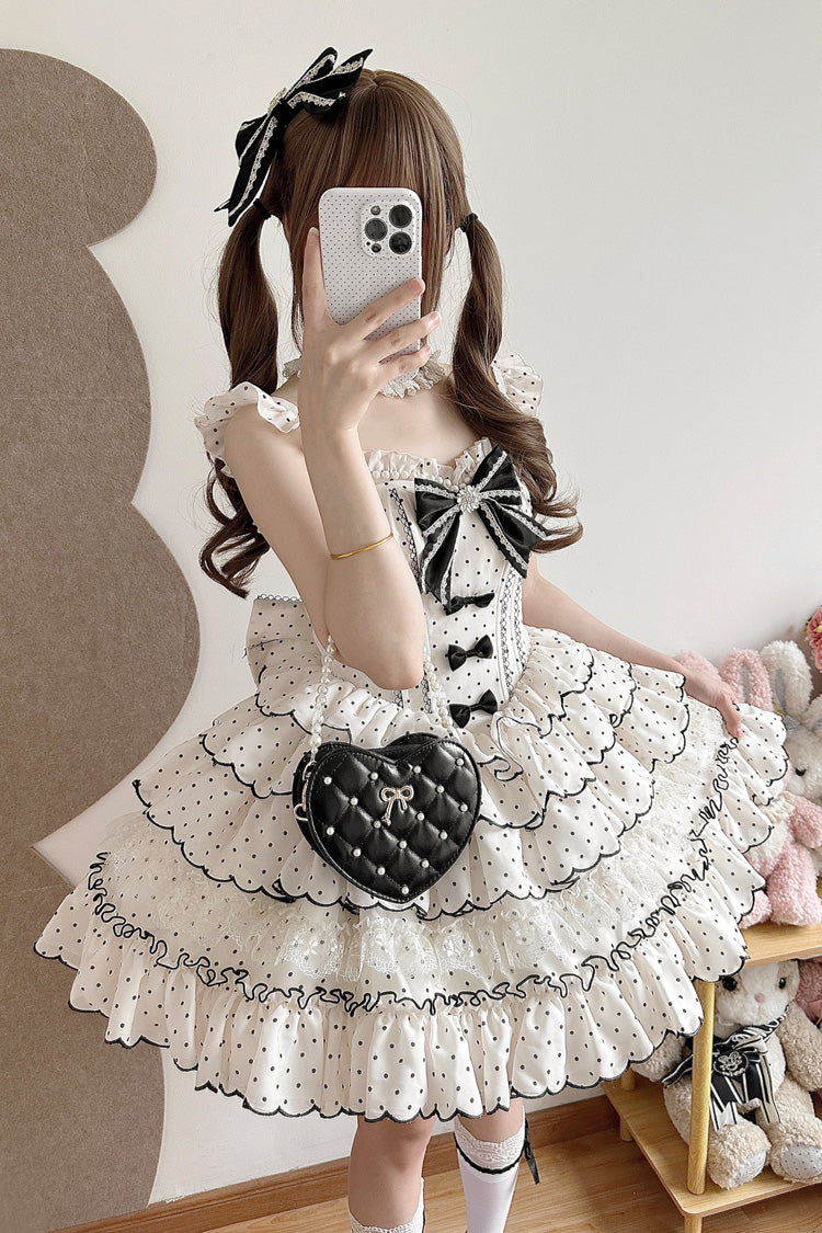 Beige Polka-Dot Sweet Princess Lolita JSK Dress - image 2