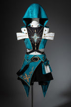 Traveler's Outfit Ouji Hooded Top and Shorts Set in Blue and Green - image 3