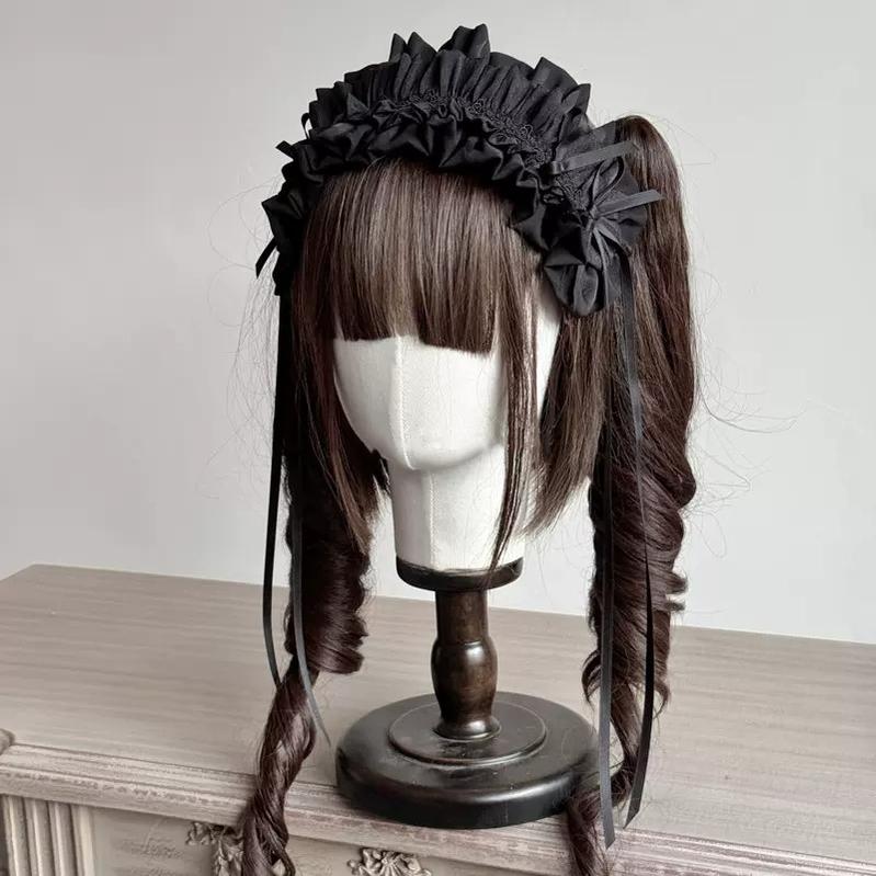 Elegant Lolita Bonnet Black Ribbon BNT - image 16