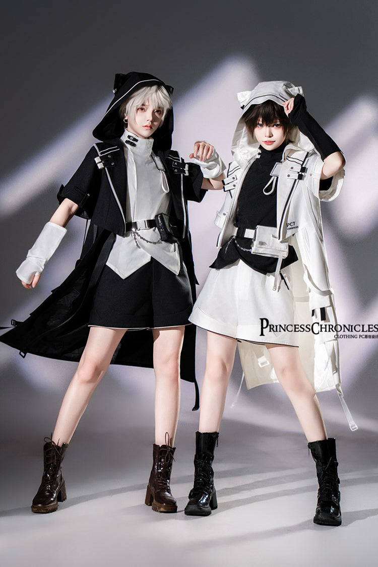 Functional Style Ouji Cat-Ear Long Coat in Black - image 6