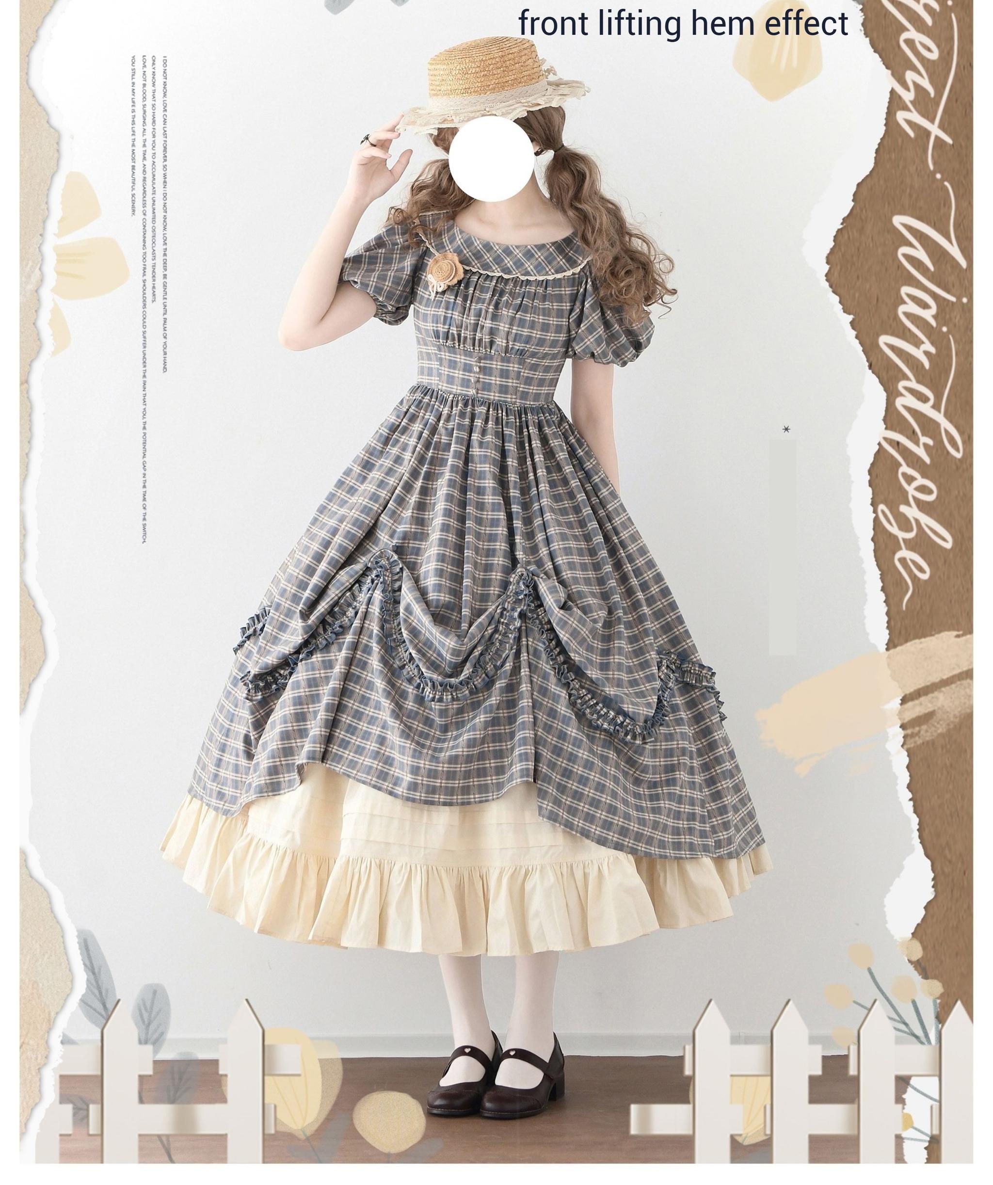 Forest Picnic - Classic Lolita OP Dress with Off-Shoulder and Lifting Hem - image 9