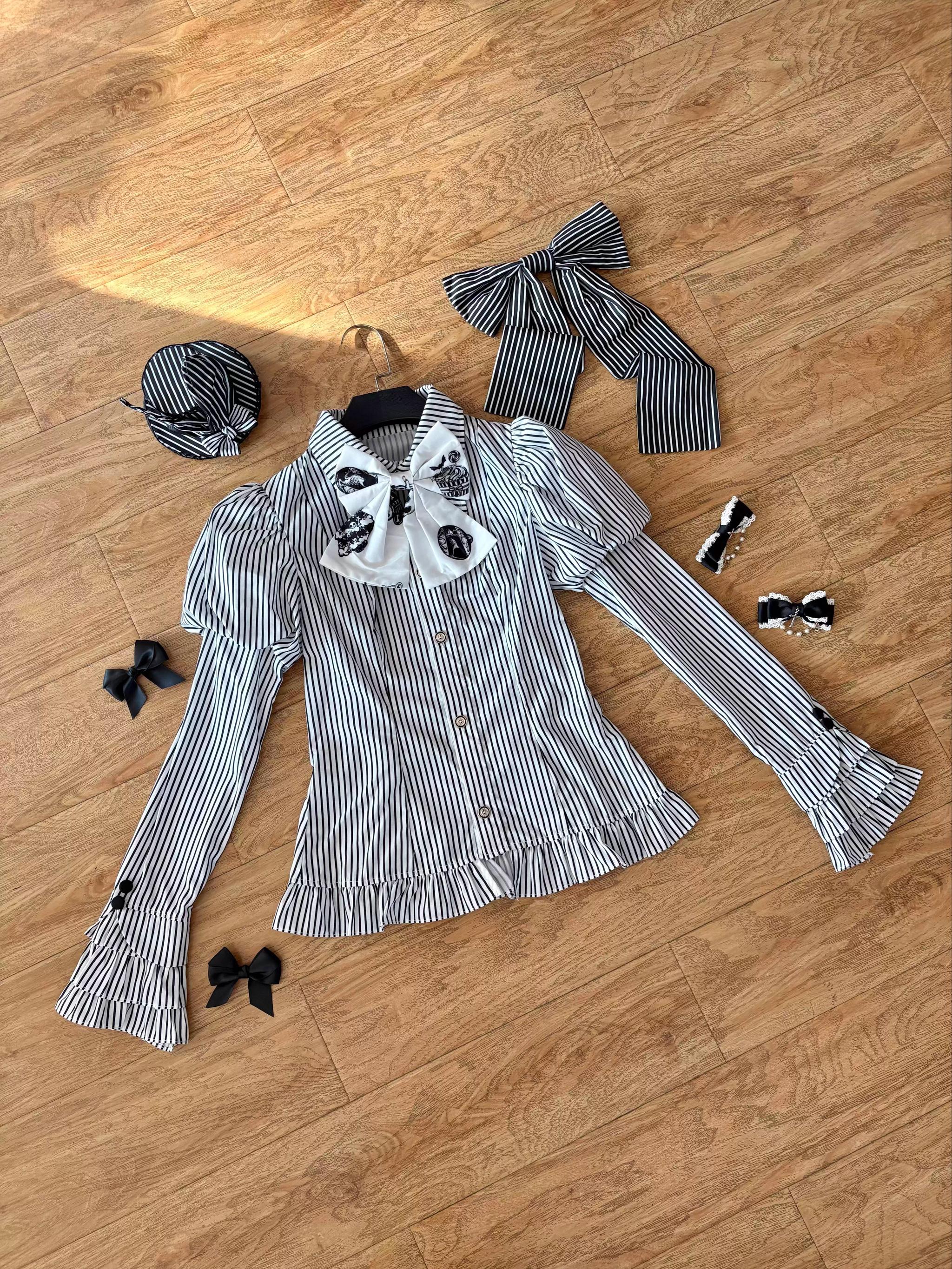 Strange Christmas - Striped Gothic Lolita JSK, Bust Supporting Dress - image 11