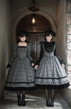 Yesterday's Epistle - Winter Classic Lolita Plaid Dress Set, Fishbone Waist - image 13