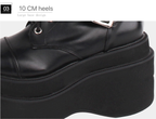 J-fashion Punk Lolita Classic Black High Boots - image 6