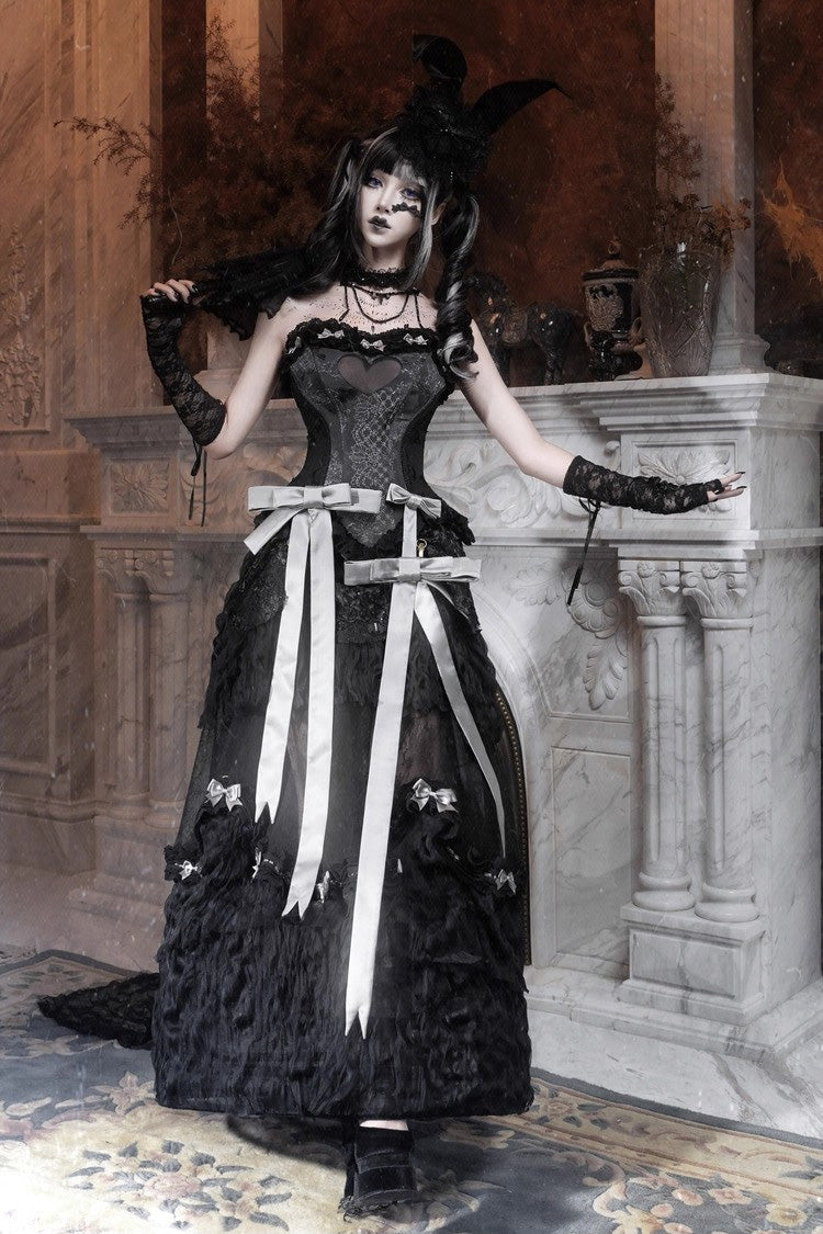 Cupid's Magic Box - Gothic Lolita Long Skirt in Black - image 8