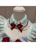 Mint Blue Idol Lolita Top and High-Waist Bubble Skirt Set - image 4