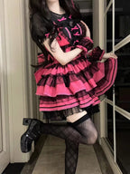 Black Heart Bow Ruffle Sweet Lolita Dress - image 4