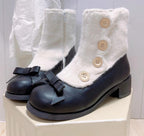 Winter Lolita Boots Fur Mary Jane Lolita Low Heel Shoes - image 89