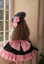 Casket Rose - Elegant Lolita Satin Corset Dress with 3D Pink Roses - image 2