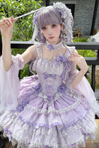Purple Prelude of Spring Cherry Sweet Lolita JSK Dress - image 10