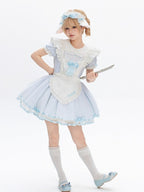 Old-School Maid OP with Striped Lace Sleeves - image 2