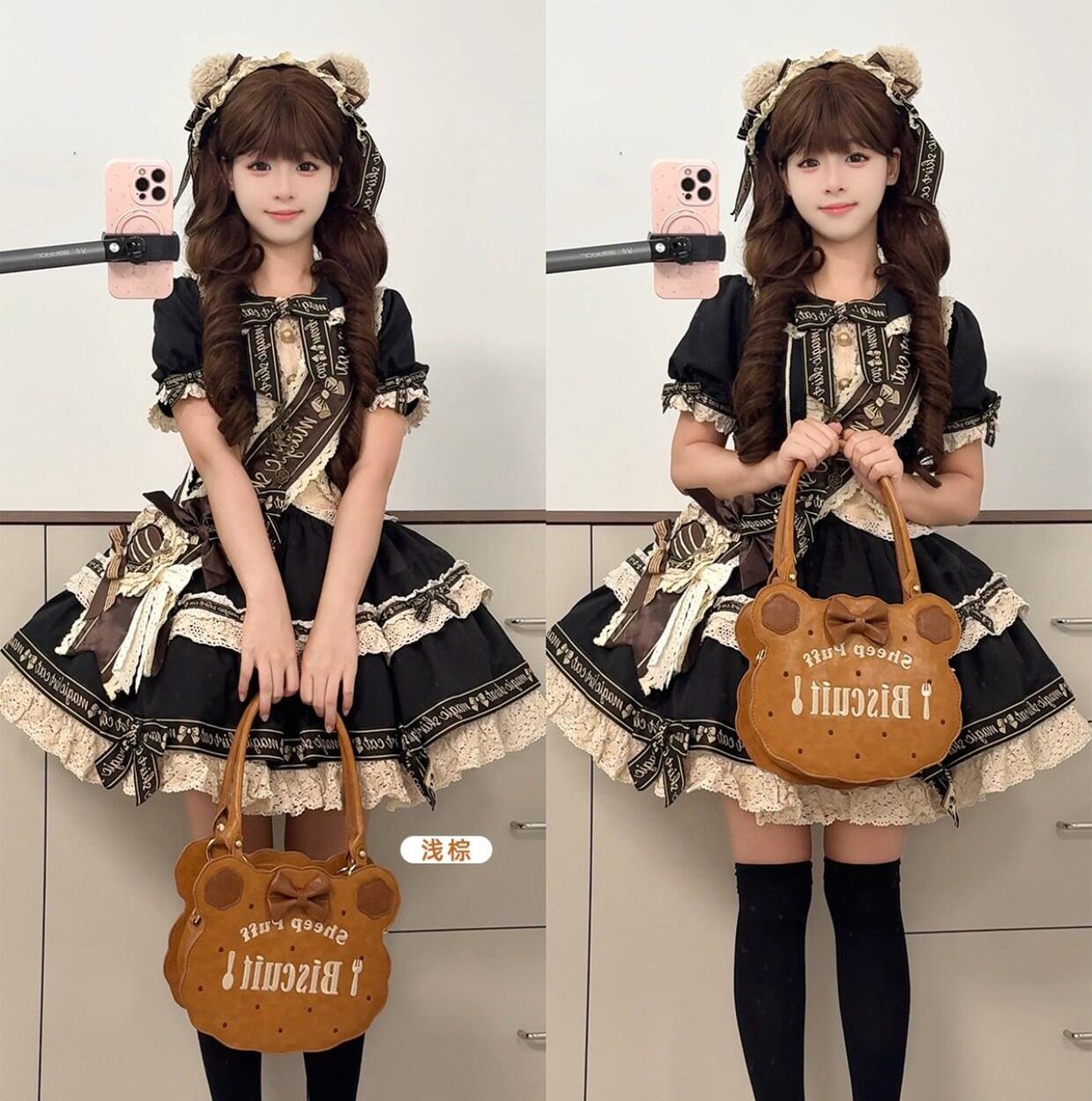 Bear Cookies - Kawaii Lolita Bag, Embroidery & Bow - image 16