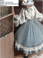 Embroidered Classic Lolita OP Dress, Lace Trim Shirt and Accessories - image 6