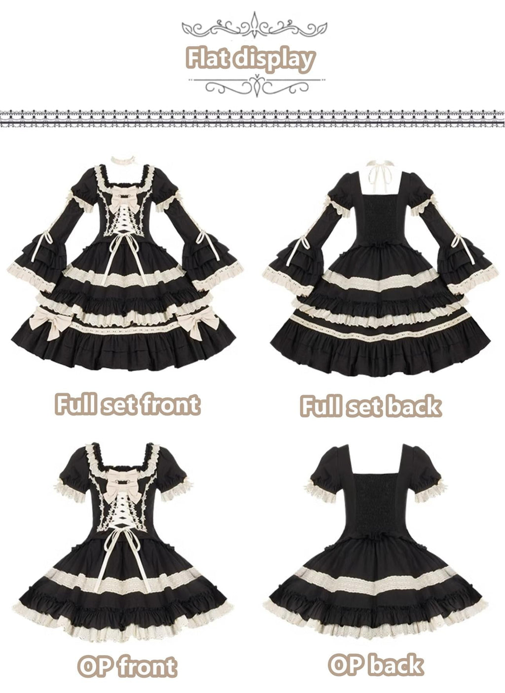 Classic Black Lolita OP Dress, Petticoat and Accessories - image 17