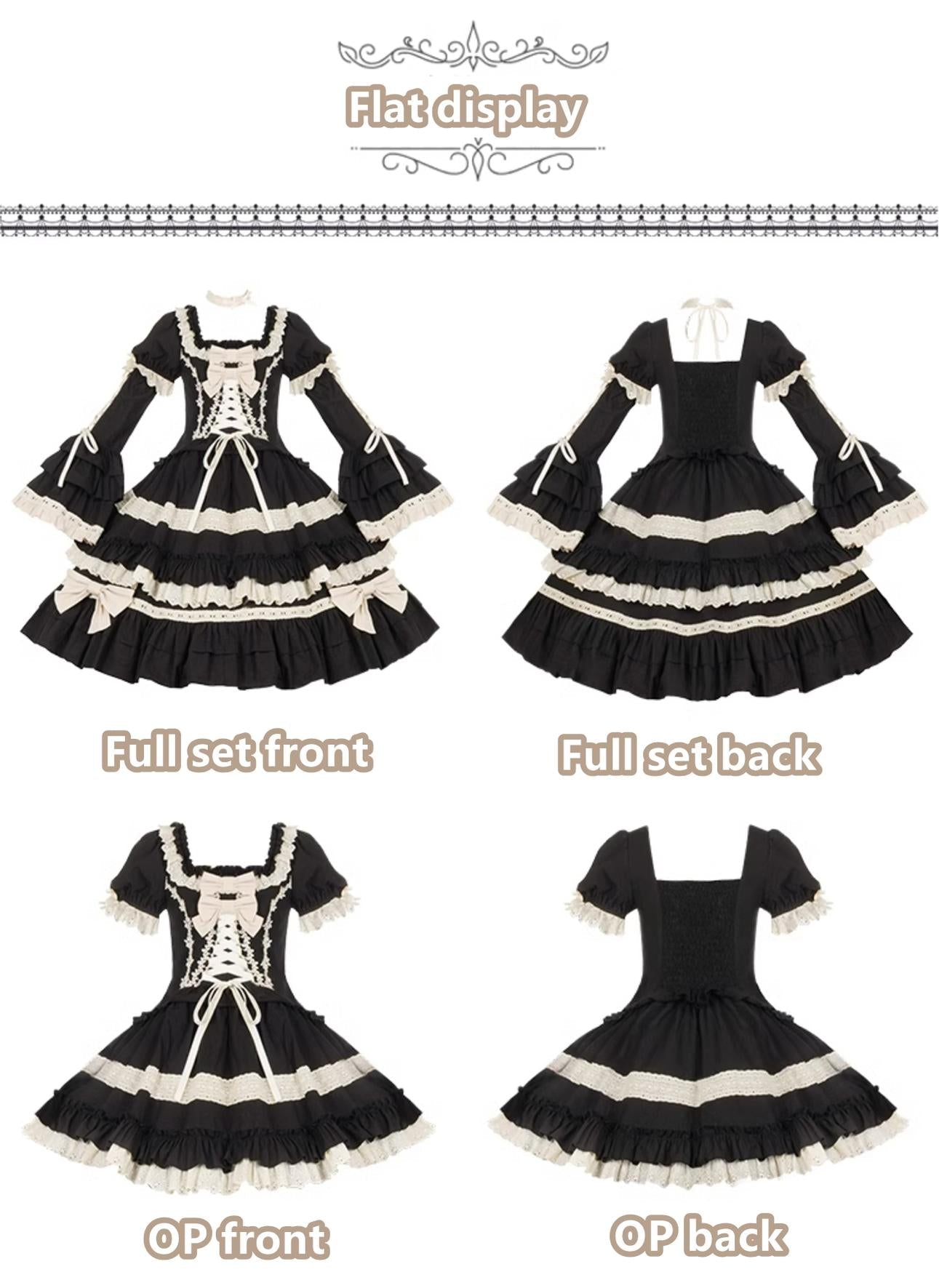 Classic Black Lolita OP Dress, Petticoat and Accessories - image 17