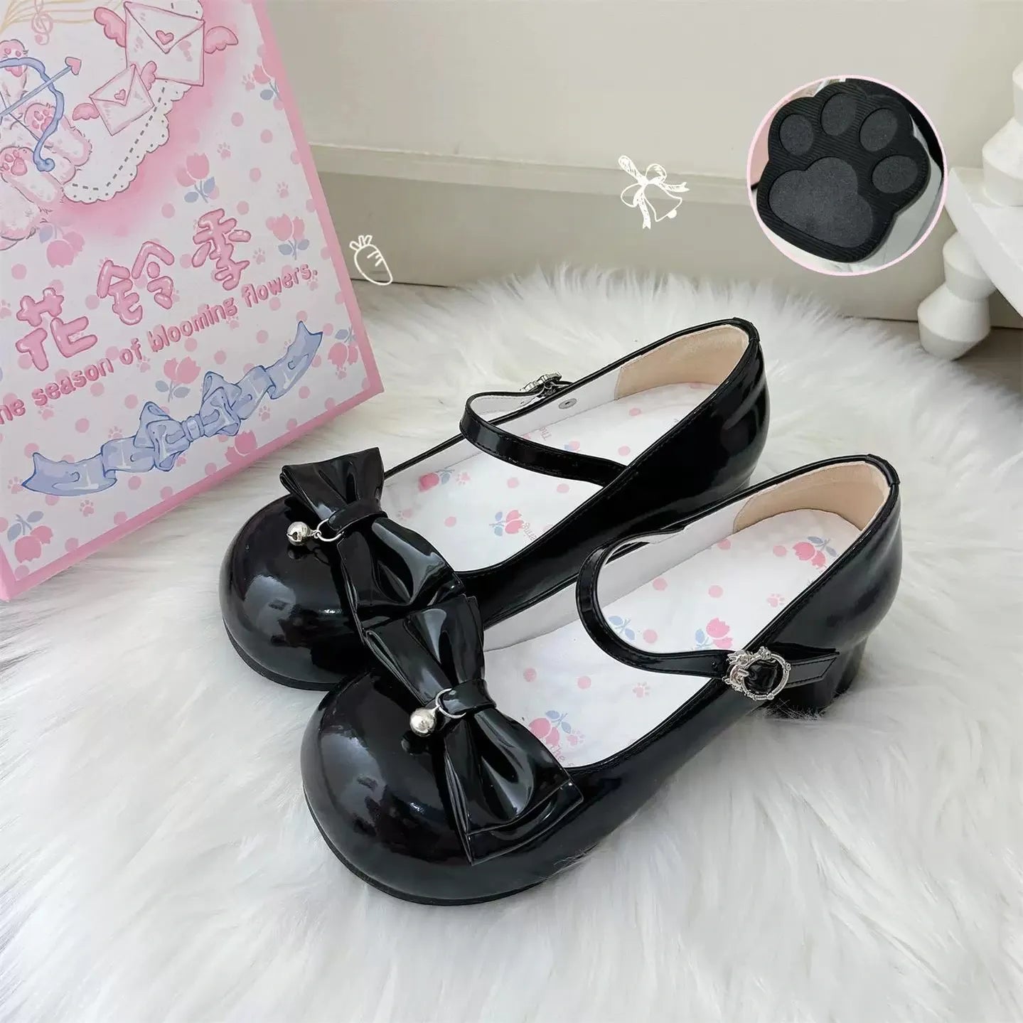 Dingbell Bunny - Sweet Lolita Round Toe Shoes, Cat Paw Heel - image 8