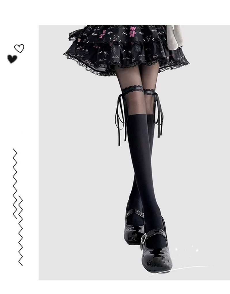 Lace-Splice Lolita Thigh-High Socks - image 12
